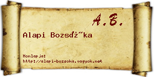 Alapi Bozsóka névjegykártya